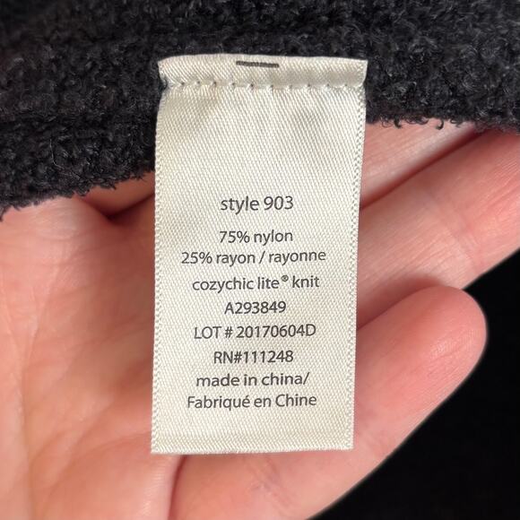 Barefoot Dreams Black Cozychic Lite Knit Cardigan Size S/M - Picture 5 of 5